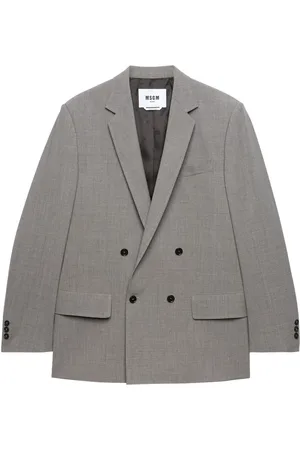 Msgm Double-breasted mélange-effect blazer