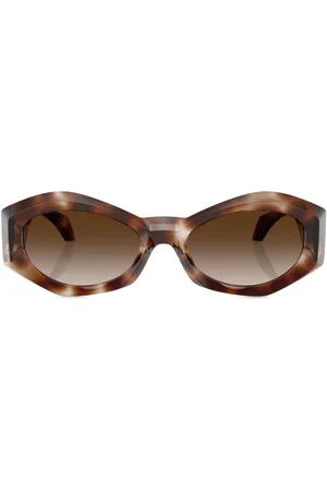 VERSACE Medusa-plaque oval-frame sunglasses