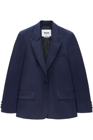 Msgm Logo-appliqué single-breasted blazer