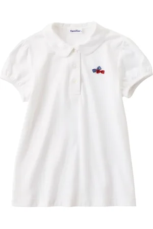 Familiar Bow-detail cotton-blend polo shirt
