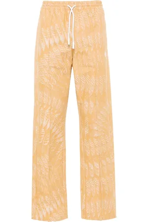 MARCELO BURLON AOP Feather straight-leg trousers