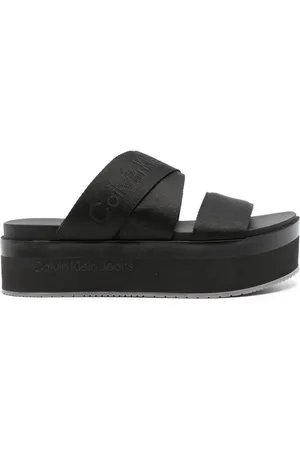 Calvin Klein Logo-jacquard flatform sandals