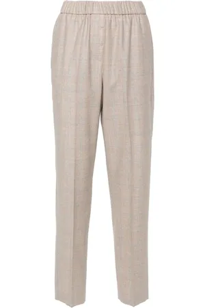 PESERICO SIGN Checked tapered trousers