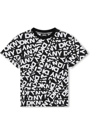 DKNY All-over logo-tape cotton T-shirt