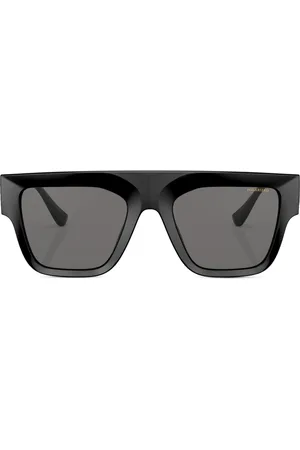 VERSACE Logo-embossed square-frame sunglasses