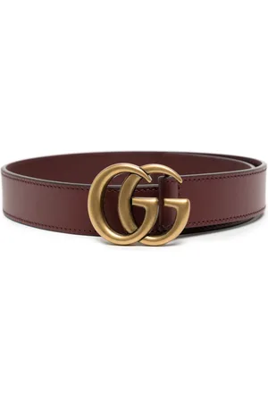 Gucci GG-buckle leather belt