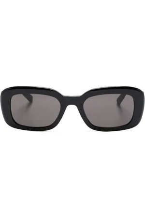 Saint Laurent Logo-plaque rectangle-frame sunglasses