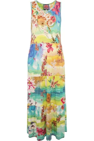 JOHNNY WAS Mix-print tiered dress