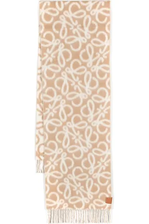 Loewe Anagram-jacquard fringed scarf