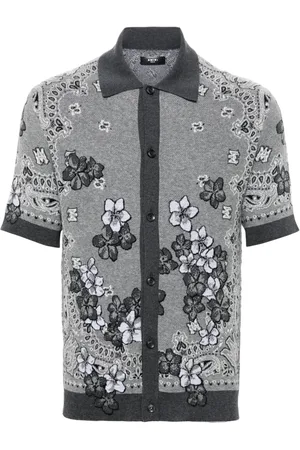 AMIRI Floral-jacquard knitted shirt