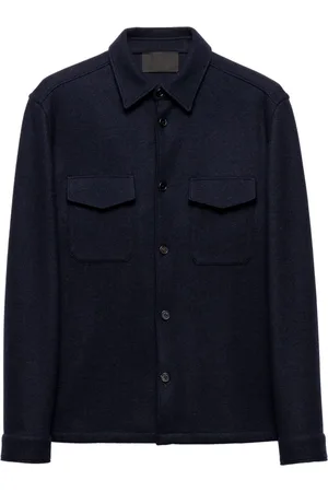 Prada Triangle-logo wool shirt