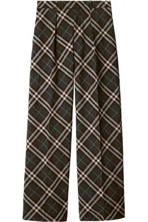 Burberry Check-pattern pressed-crease trousers