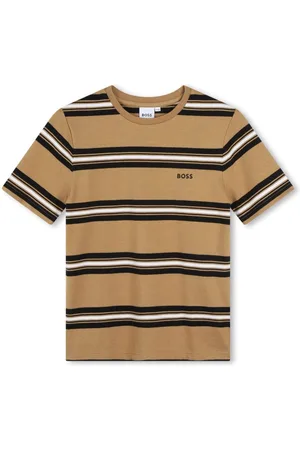 HUGO BOSS Logo-print striped cotton T-shirt