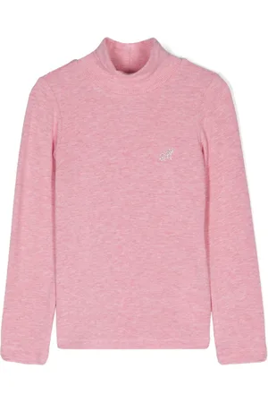 MONNALISA Rhinestone-monogram ribbed top