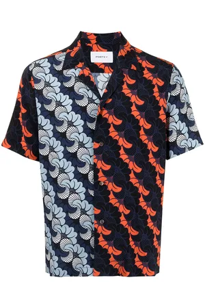 Ports V Panelled floral-print shirt