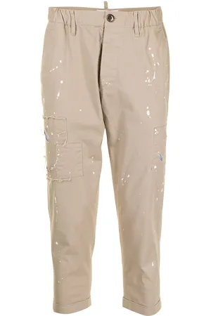 Ports V Cropped paint splatter trousers