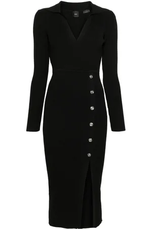 Pinko Fine-ribbed midi dress