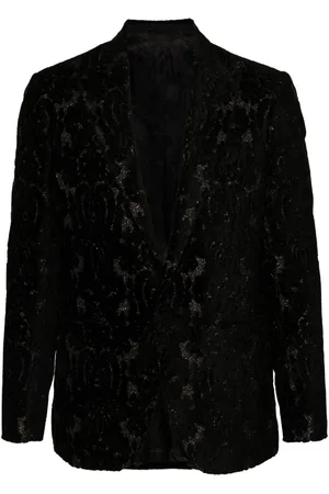 Etro Devoré-effect single-breasted blazer