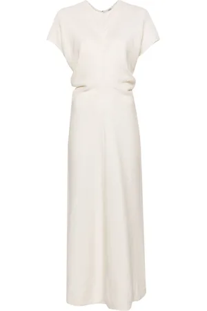Totême Draped-detailing textured maxi dress