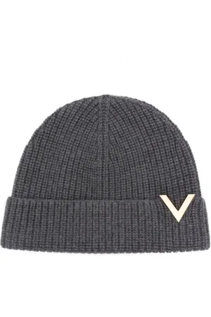 VALENTINO GARAVANI V-plaque virgin-wool beanie