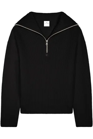 Courrèges Ribbed wool hooded sweater