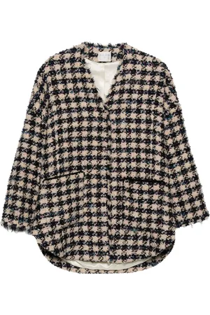 FORTE FORTE Check-pattern tweed coat