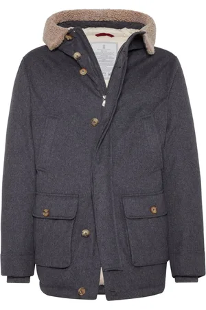 Brunello Cucinelli Padded hooded wool jacket
