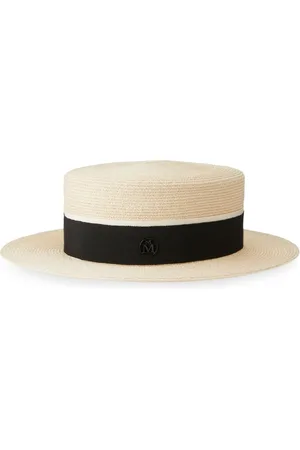 Le Mont St Michel Kiki logo-detail straw fedora