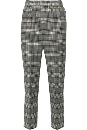 PESERICO SIGN Plaid-pattern trousers