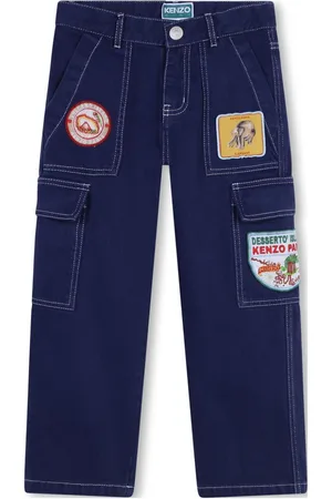 Kenzo Logo-patch cotton cargo jeans