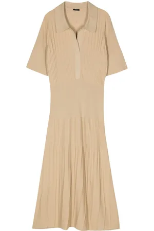 Joseph Split-neck wool midi dress