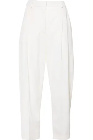 Stella McCartney Tapered-leg cropped wool trousers