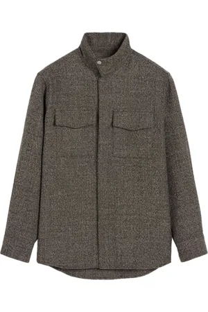 Ami Houndstooth high-collar shirt