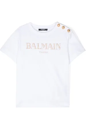 Balmain Glittered-logo T-shirt