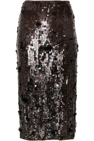 P.A.R.O.S.H. Squinned midi skirt
