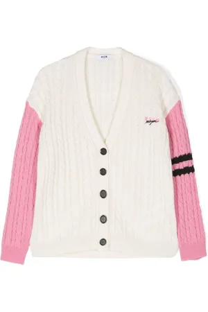 Msgm Logo-embroidered cardigan
