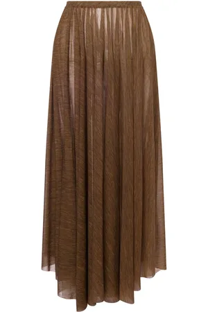Serafini Gathered-detail high-waisted skirt