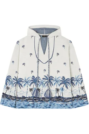 Alanui Hawaii print-knitted wool hoodie