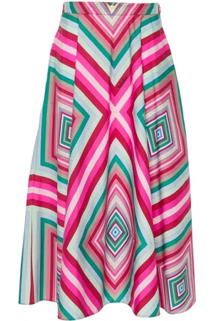 VALENTINO GARAVANI Geometric poplin midi skirt