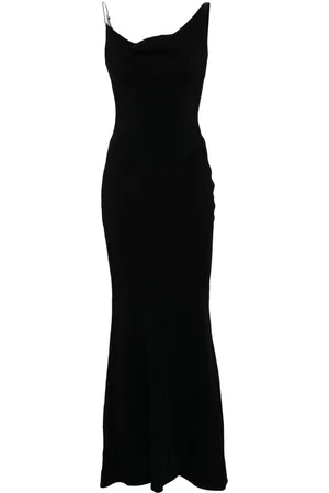 MUGLER Metallic-detail crepe gown