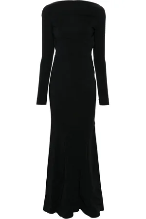 MUGLER Backless crepe gown