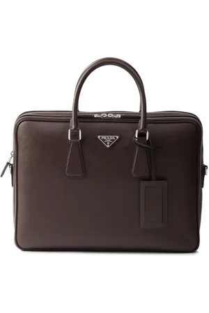 Prada Saffiano leather zip briefcase