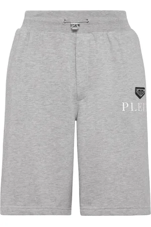 Philipp Plein Logo-plaque cotton-blend shorts