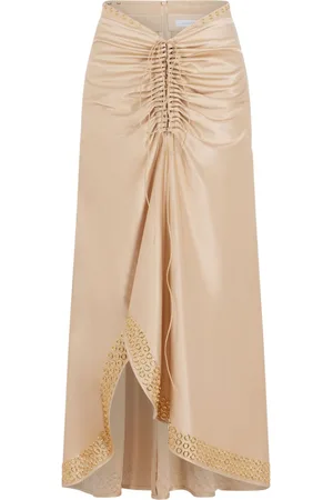 Paco rabanne Embroidered eyelets asymmetric skirt