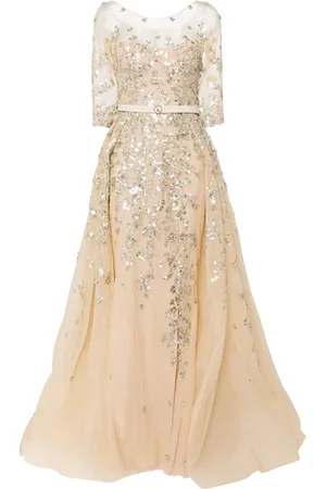Saiid Kobeisy Beaded tulle belted gown