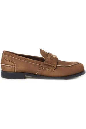 Miu Miu Coin-plaque suede loafers