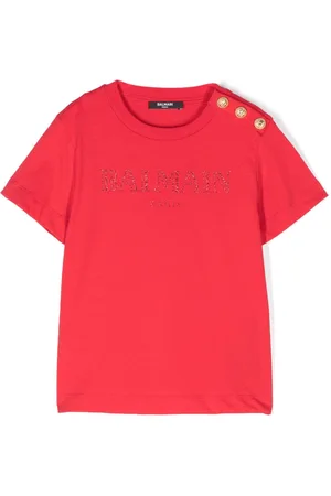 Balmain Glittered-logo T-shirt