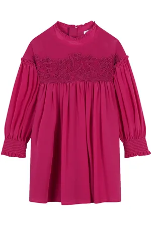 Chloé Lace-detail silk dress