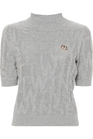 Twin-Set Intarsia-logo jumper