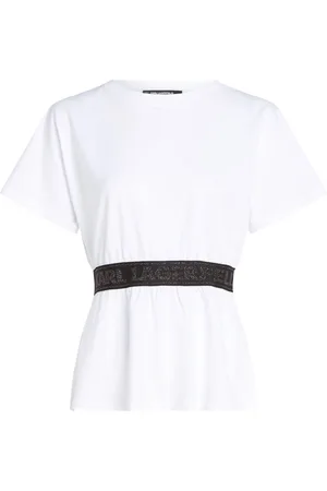 Karl Lagerfeld Glitter logo-tape T-shirt